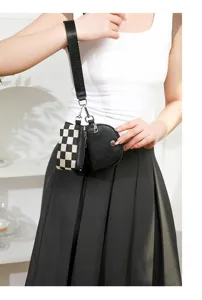 Minimalist 2-in-1 mini wrist bag and coin purse, chic portable card holder accessory for women