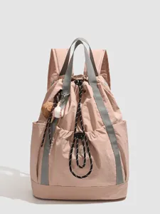 Casual Nylon Travel Backpack Large Capacity Women School Bookbag Lightweight Waterproof Daily Commuting Daypack
