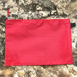 Red A4 zipper document bag waterproof file folder storage pouch for office and school supplies