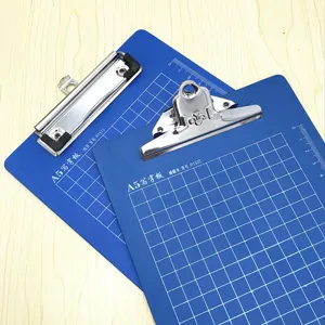 A5 klembord schrijfblok met ruitlijnen en metalen clip kantoor briefpapier map