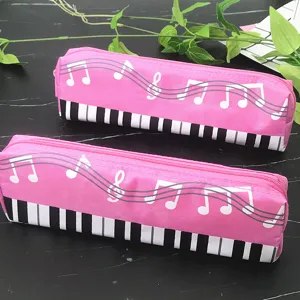Canvas Etui Leuke Muzieknoten Pianotoetsen Schrijfwaren Etui Make-up Tas voor Studenten