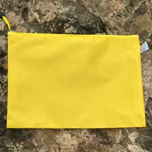 Yellow honeycomb pattern A4 file bag zipper document storage bag for office school details.