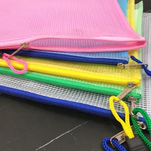 Τάντα εγγράφων PVC με φερμουάρ διχτυωτή, αδιάβροχη θήκη αποθήκευσης για γραφείο.