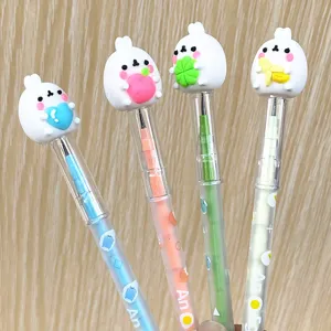 Cute cartoon rabbit HB stackable non-sharpening pencils for kids school stationery gift.