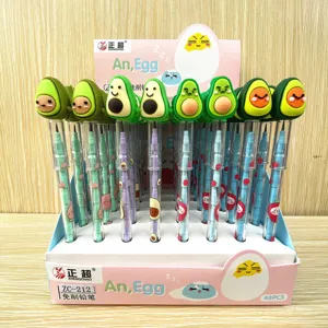 Cute cartoon avocado non-sharpening pencils set with box, 48pcs kids school stationery gifts.