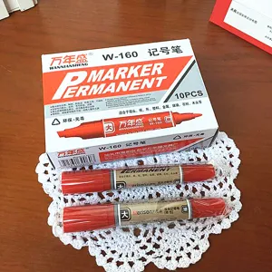 Set de 10 rotuladores permanentes de doble punta Wanniansheng W-160 tinta impermeable
