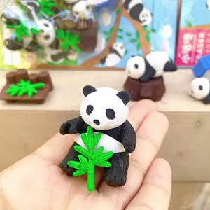 Ensemble de gommes panda mignon et créatif, figurines de papeterie animale pour enfants.