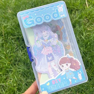 Set de pegatinas DIY Guka caja de almacenamiento linda niña anime dibujos animados juguete