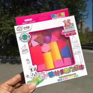 Set forme geometriche educative bambini, 15 pezzi blocchi 3D giocattolo didattico matematica