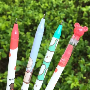 Set di penne gel cancellabili con orsetto colorato, scrittura liscia penne magiche per studenti.