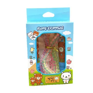 Colorful cartoon jump rope for kids, adjustable length, perfect for sports fitness and school exams.