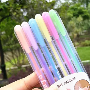 Lot de 6 surligneurs pastel esthétiques mignons stylos de papeterie pour étudiants