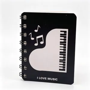 A7 kleiner Spiralblock mit Klavier und Noten Design, blanko Taschennotizbuch für Schüler.