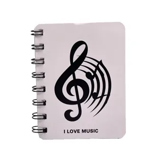 A7 Spiralnotizbuch mit Musiknoten, tragbares Notizheft mit blanko Seiten für Schüler als Geschenk.