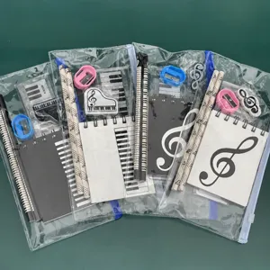 Set de papeterie musique avec trousse cahier gomme règle idéal pour les élèves et cadeaux.