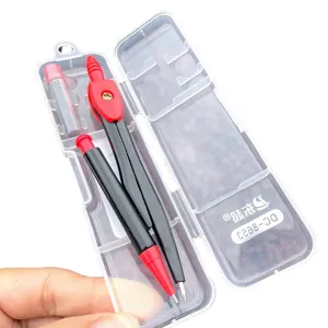 Metalen passer set voor studenten, precisie tekening gereedschap met vullingen en etui.