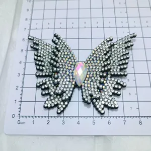 Rhinestone butterfly patch DIY sparkly crystal accessory for clothing shoes bags hair clips crafting