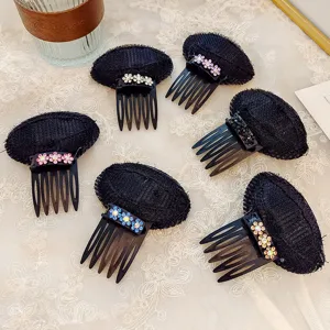 Damen Haarvolumen Kissen Schwamm Netz Haarwurzel Lift Kamm Strass Haarstyling Zubehör