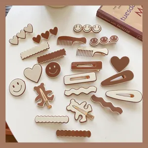 Pinces à cheveux café au lait mignon ensemble d'accessoires pour femmes usage quotidien