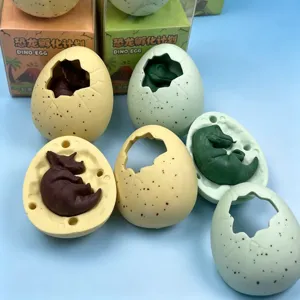 Juguete de goma huevo de dinosaurio 3D creativo, bonitas figuras extraíbles para niños.