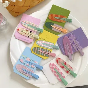 Juice series cute candy color hair clips set, sweet fruit hairpin for daily styling.