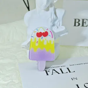 Korean acrylic children hair clip sweet ice cream duckbill side bangs clip detail view
