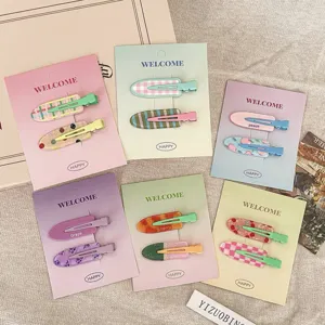 Summer juice series candy color seamless hair clips sweet bangs side hairpins set for women.