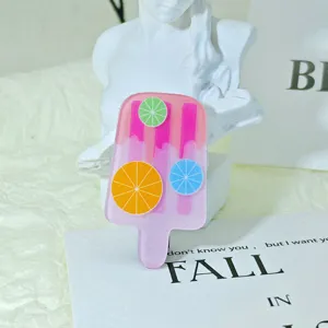 Korean acrylic children hair clip cute popsicle fruit design cute side bangs duckbill accessory