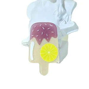 Cute acrylic ice cream hair clip for kids, colorful fruit popsicle design duckbill side clip.