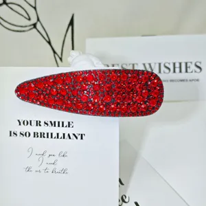 Stunning red rhinestone hair clip, sparkling crystal bbb clip for sweet daily hairstyles.