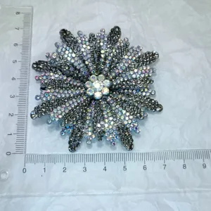 Handmade rhinestone shoe flower crystal floral brooch sparkling shoe buckle DIY accessories