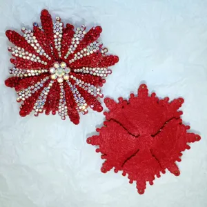 Handmade rhinestone shoe clips crystal snowflake shoe charms decorative accessories pair