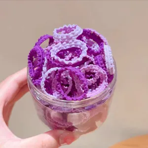 Simpatici elastici per capelli viola per bambini in vaso trasparente, accessori per neonati