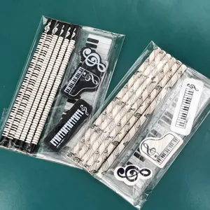 Creative Music Stationery Piano Keys Notes Pencils Erasers Ruler School Learning Supplies Kids Stationery Gift