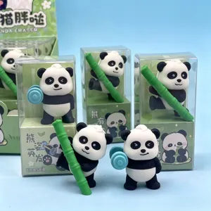 Borrador de Forma de Animal y Fruta de Dibujos Animados Creativo Rompecabezas Desmontable 3D PVC Papetería de Estudiante Regalo