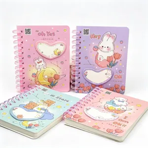 Quaderno a spirale carino con disegno spaziale kawaii blocco note diario regalo per studenti.