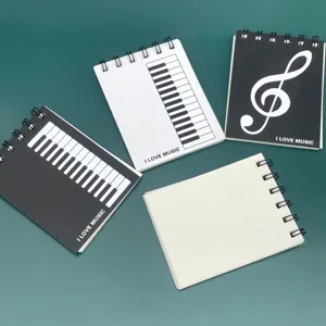 Mini taccuino a spirale A7 blocco note tascabile musica pianoforte regalo cancelleria