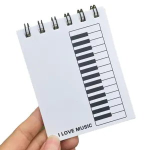 Mini taccuino a spirale A7 con tastiera pianoforte, blocco notes tascabile vuoto portatile studenti.