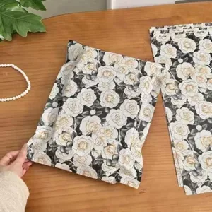Waterproof Plastic Mailing Bags Camellia Floral Pattern Courier Envelopes Self Sealing Packaging For Clothing
