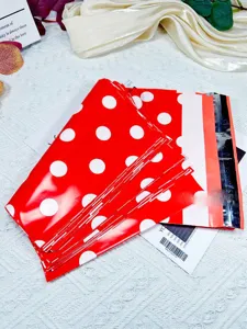 Red polka dot poly mailers waterproof courier bags for clothing shipping and small items packing