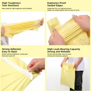 Thickened yellow express mailing bags, waterproof courier bags for shipping logistics packaging.