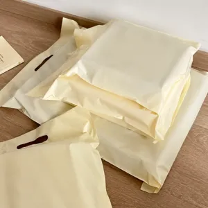 Dettaglio borsa per corriere con fiocco impermeabile ispessito, imballaggio vintage estetico.