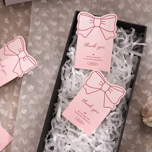 Rosa Schleife Danke Geschenkkarten Set dekorative Grußkarten für Verpackung Partys