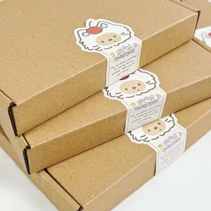Cute cherry cat sealing sticker detail showing cartoon packaging and healing quotes.