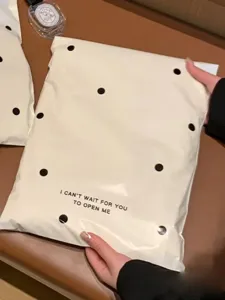 Milk white polka dot mailing bag thickened waterproof courier bag for clothing apparel packaging