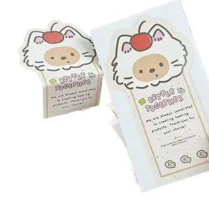 Cute cherry cat shaped sealing stickers for aesthetic cartoon planner journaling deco.