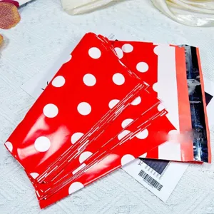 Thickened Waterproof Express Mailing Bags Red Polka Dot Plastic Packaging Envelopes For Clothing Retail Packing