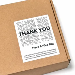 Thank you stickers for product packaging, gift box sealing labels, aesthetic business use.