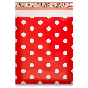 Thickened red polka dot waterproof poly mailer courier packaging shipping bags for clothes
