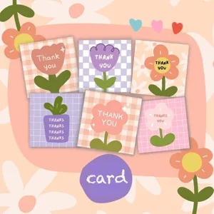 INS style mini square thank you cards copper plate paper gift packaging decorative cards